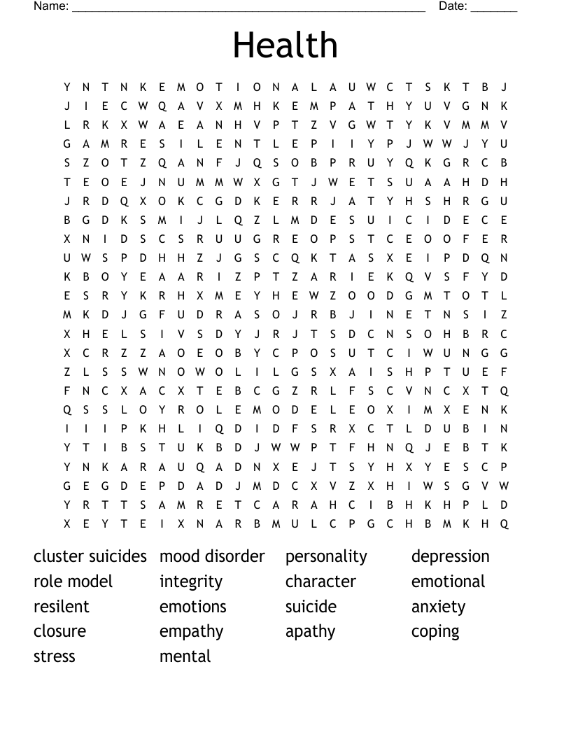 Health Word Search