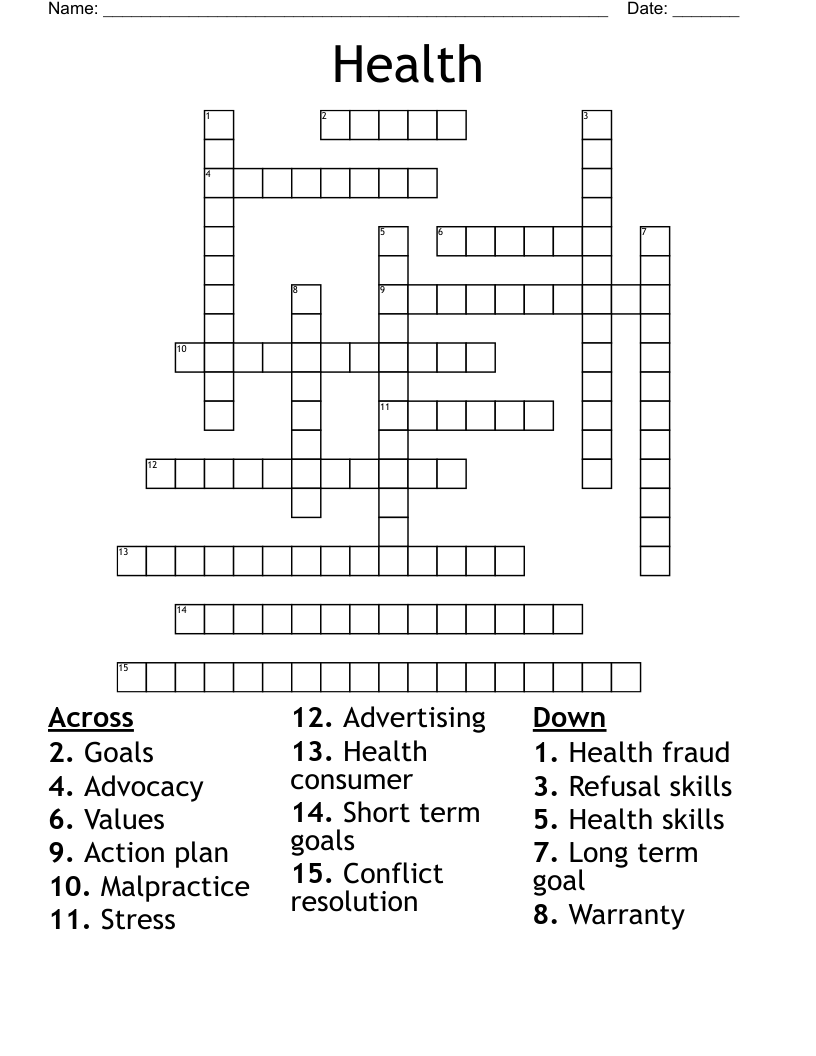 Health Crossword
