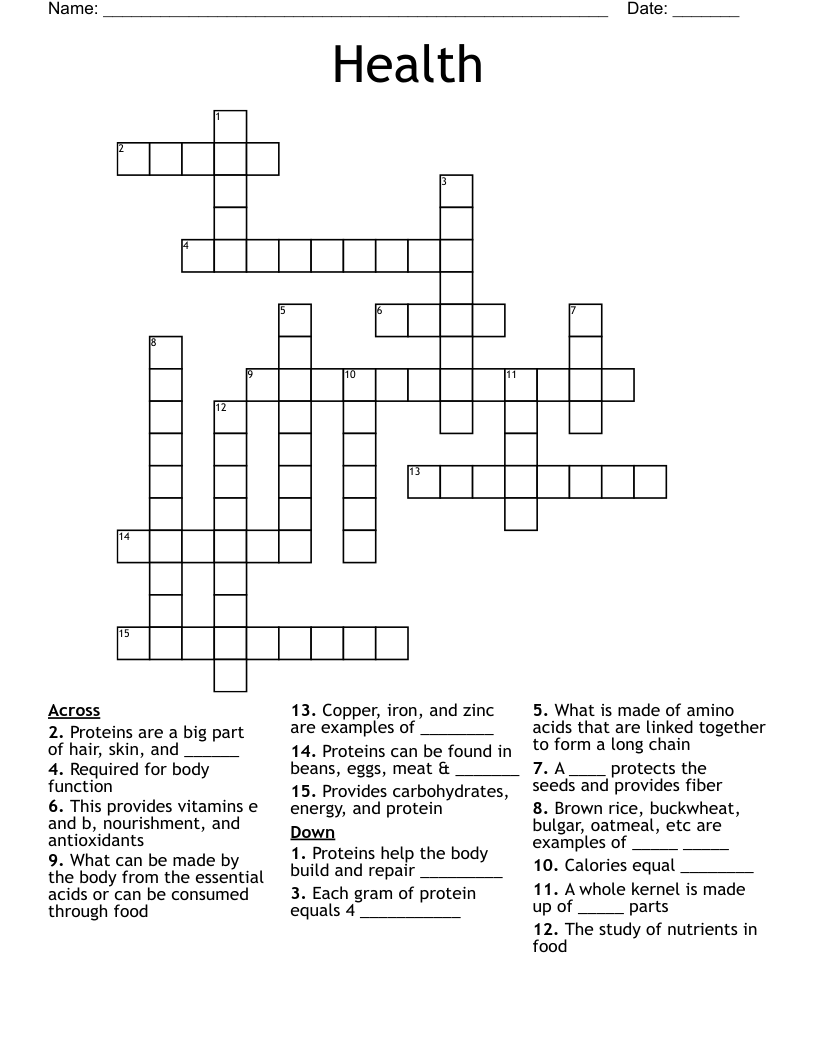 Health Crossword