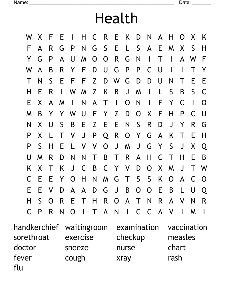 Health Word Search
