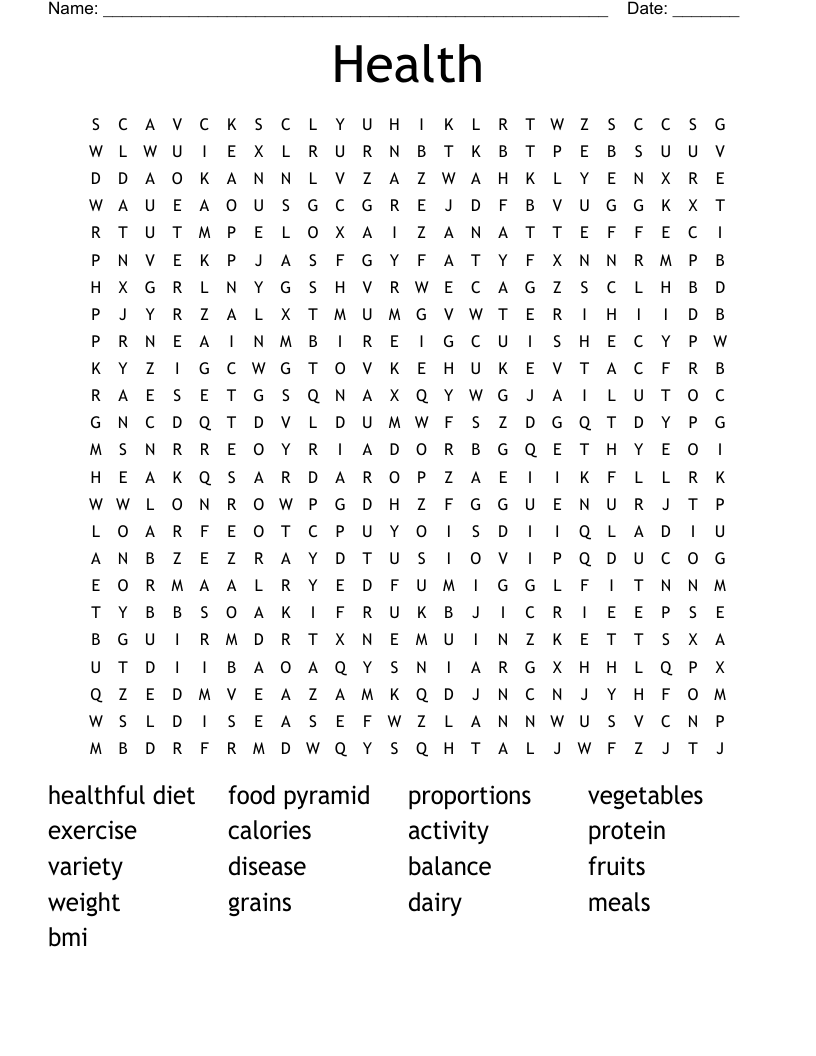 Health Word Search