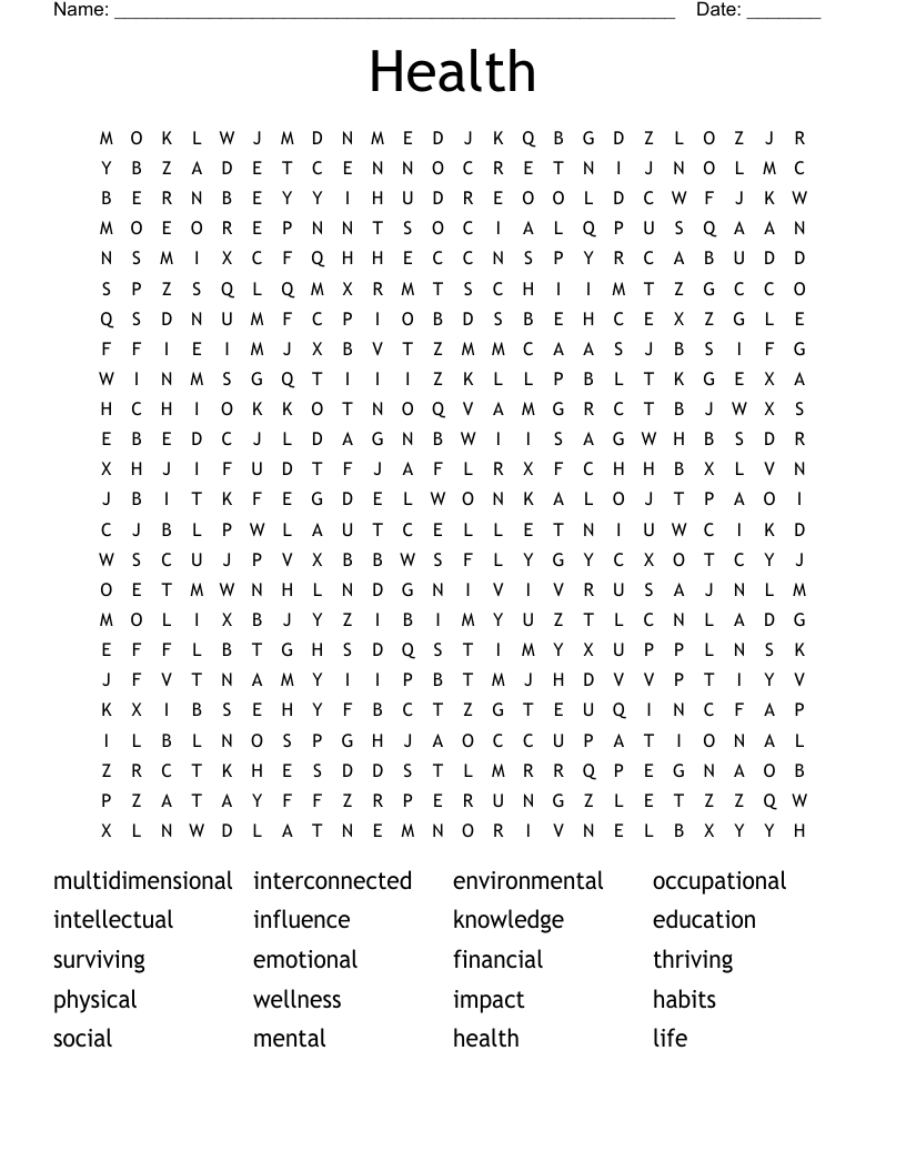 Health Word Search