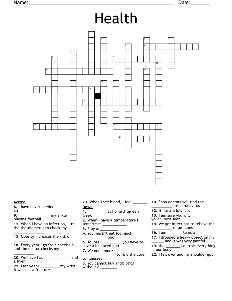 Health Crossword