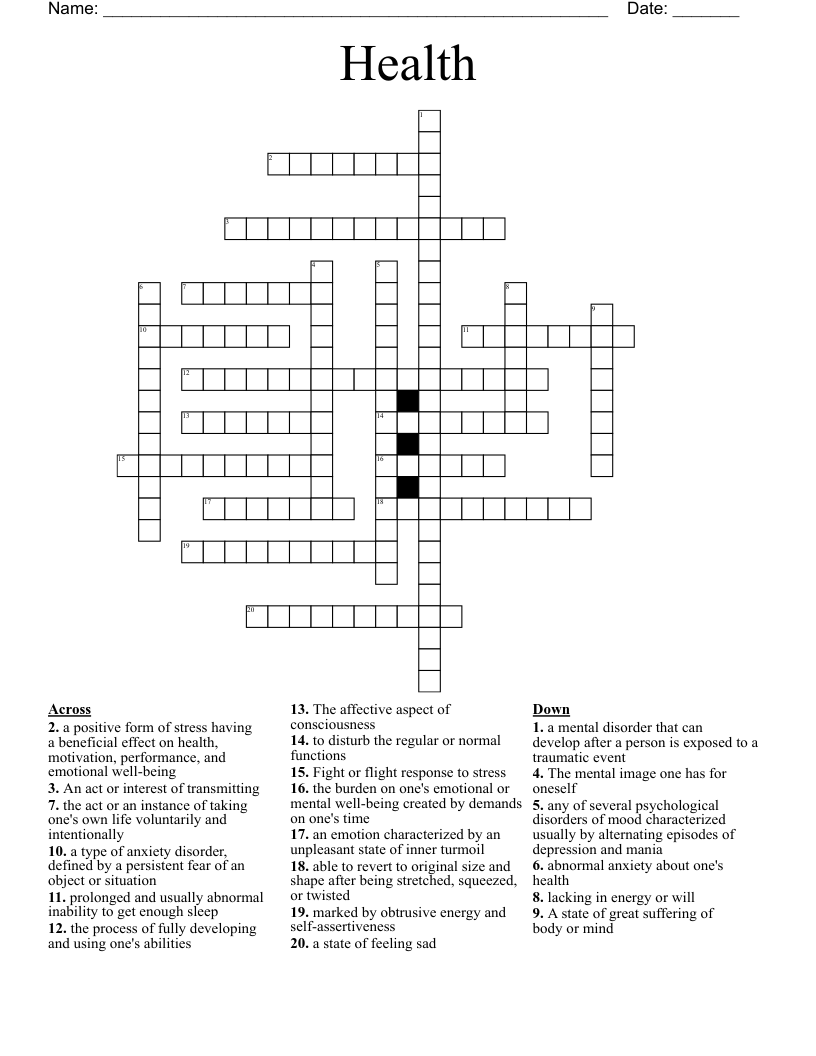 Health Crossword