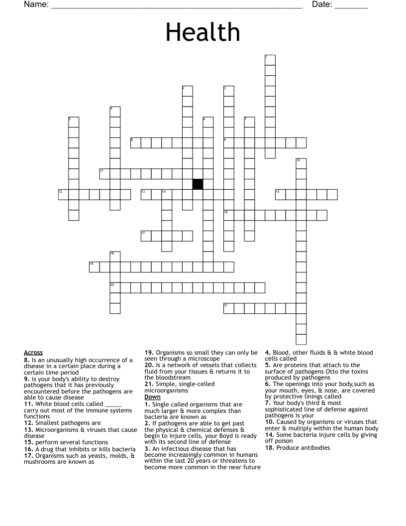 Health Crossword