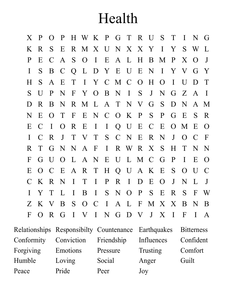Health Word Search