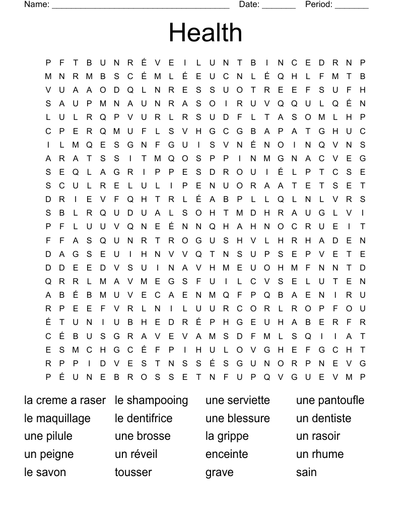 Health Word Search