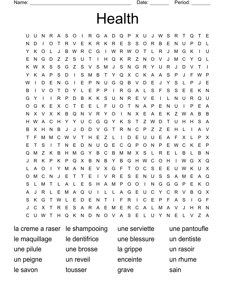 Health Word Search