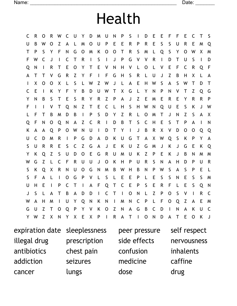 Health Word Search