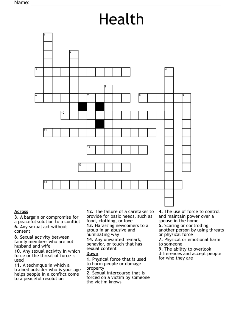 Health Crossword