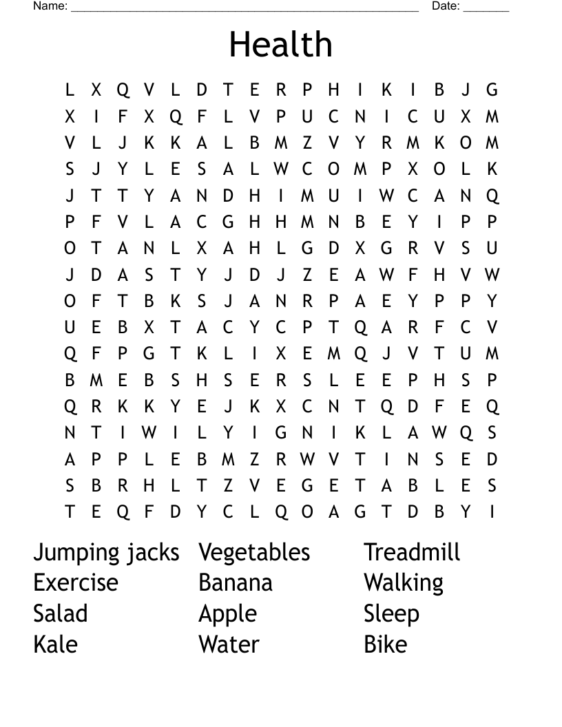 Health Word Search