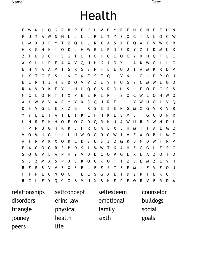 Health Word Search