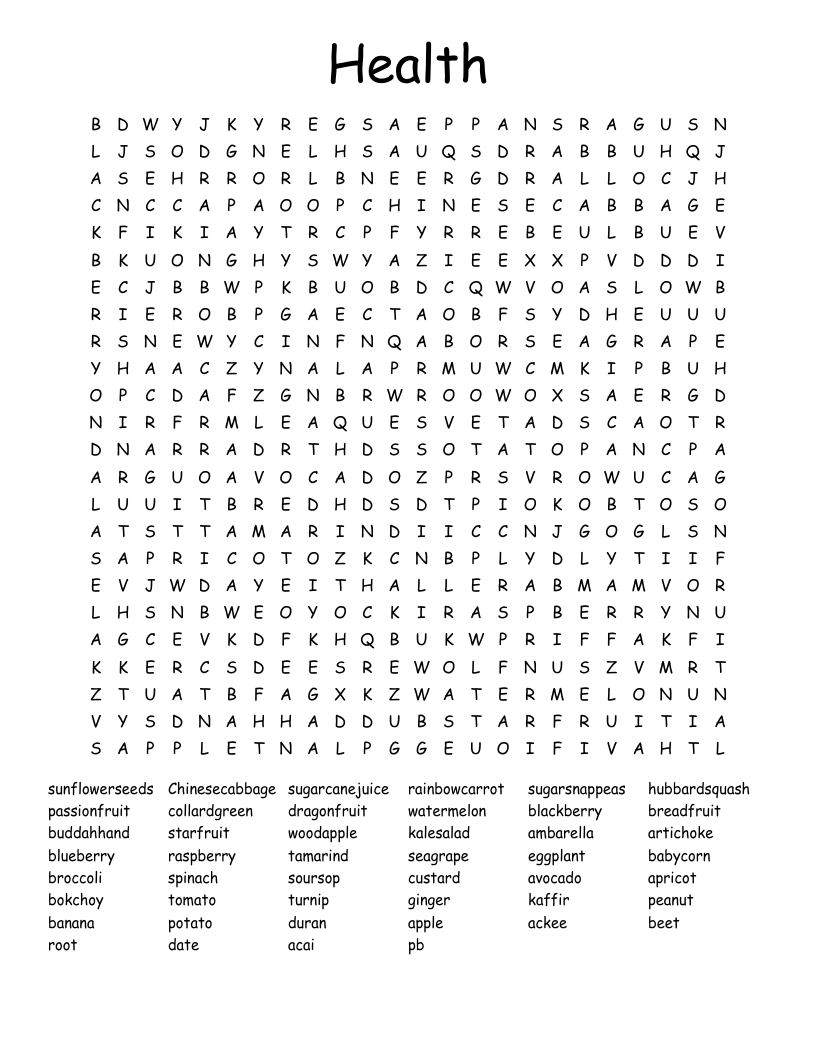 Health Word Search