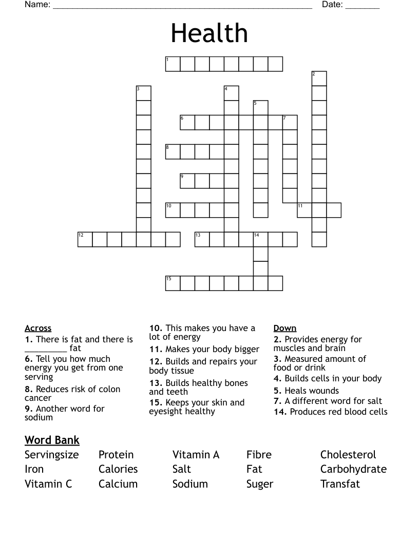 Health Crossword