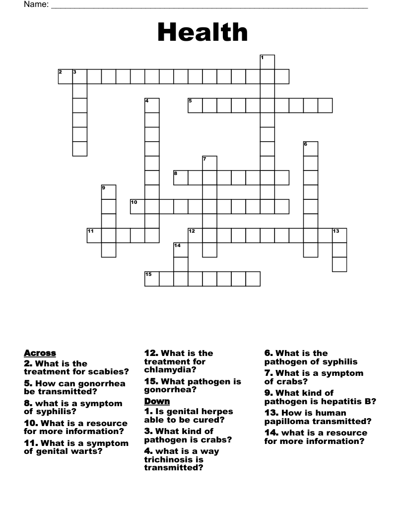 Health Crossword