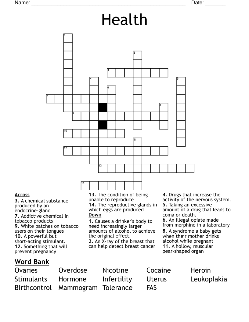 Health Crossword