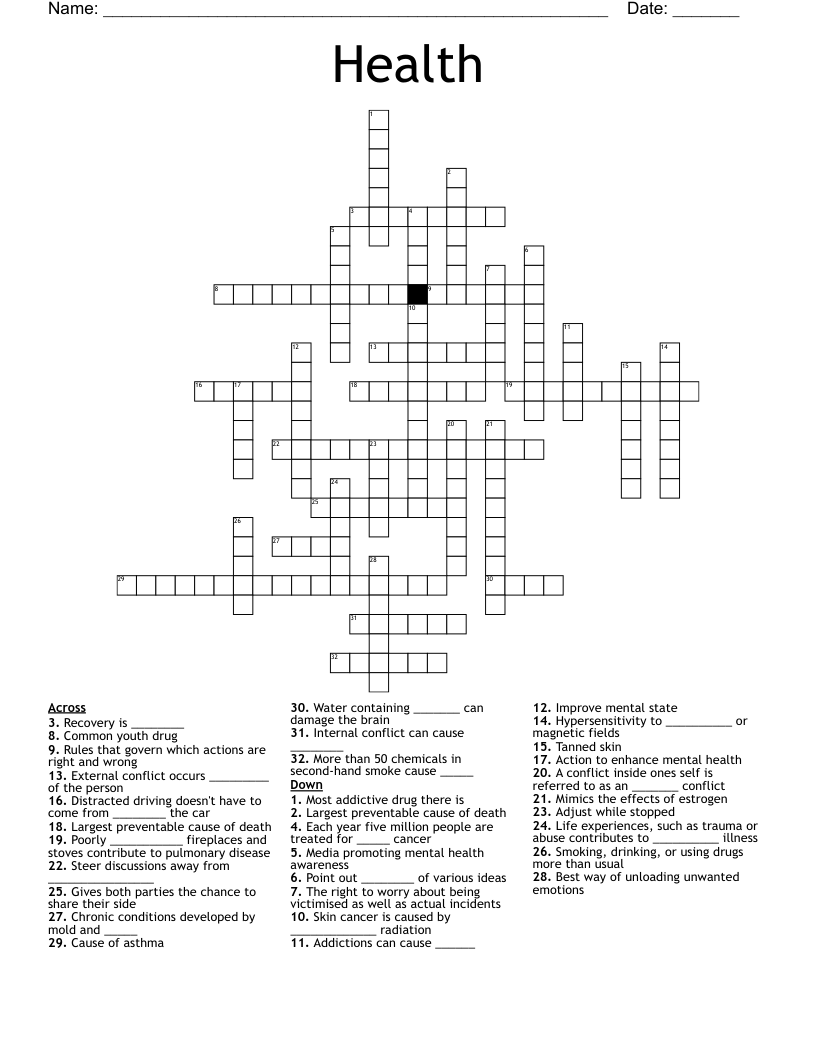 Health Crossword