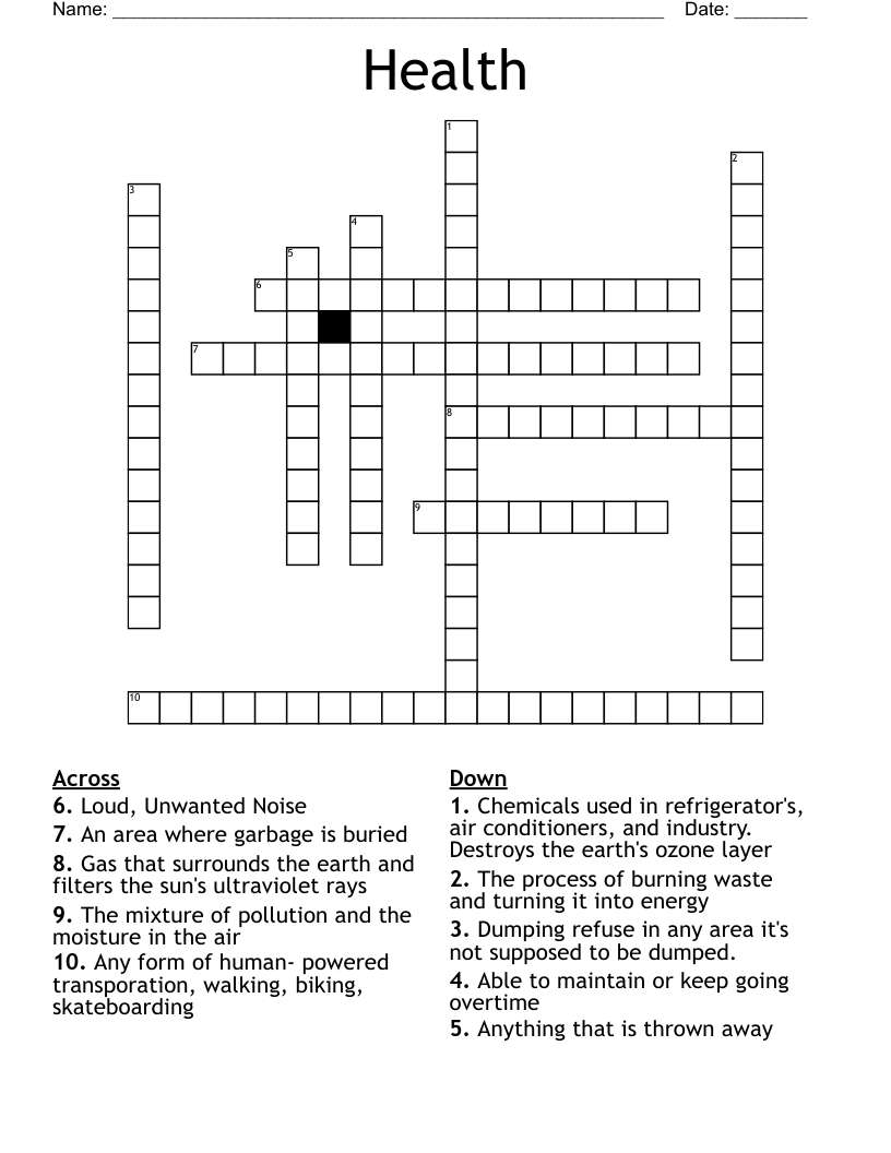 Health Crossword