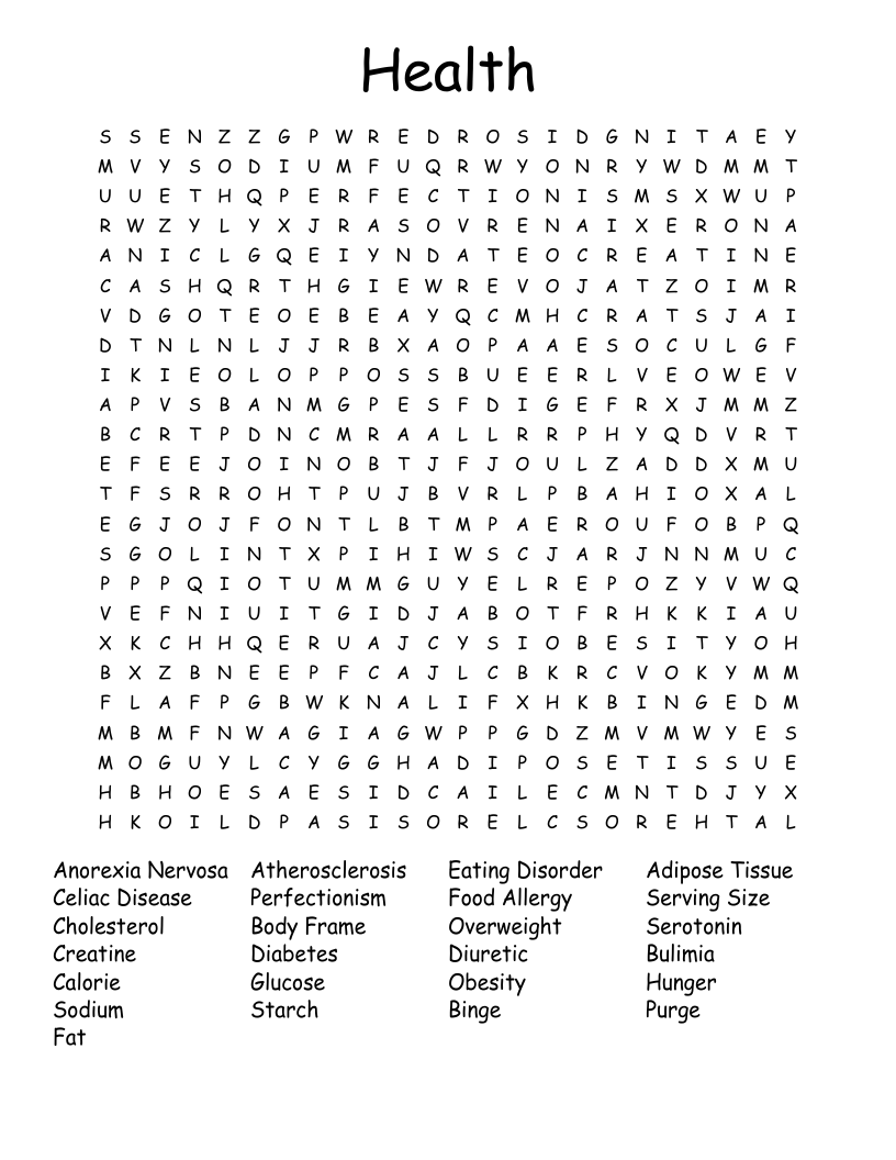 Health Word Search