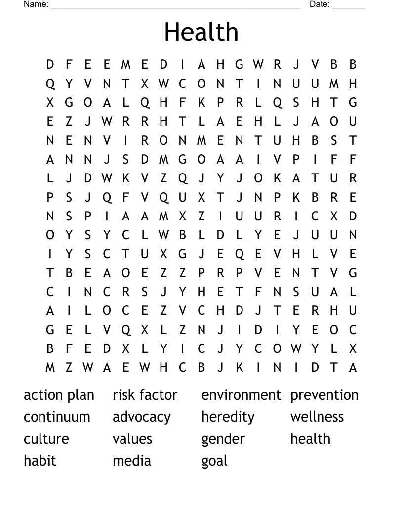 Health Word Search