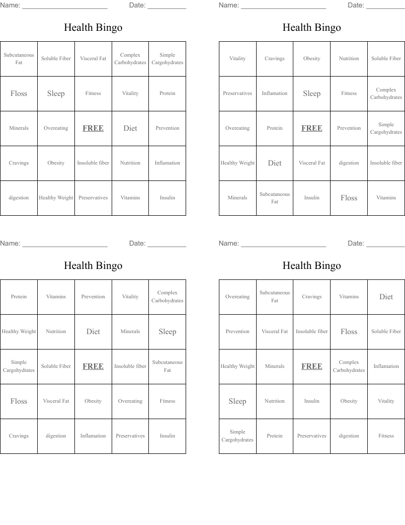 Health Bingo