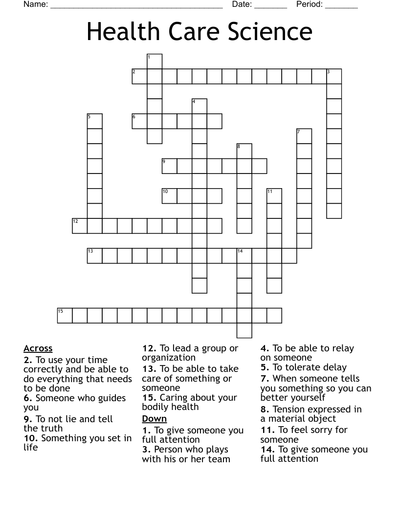 Health Care Science  Crossword