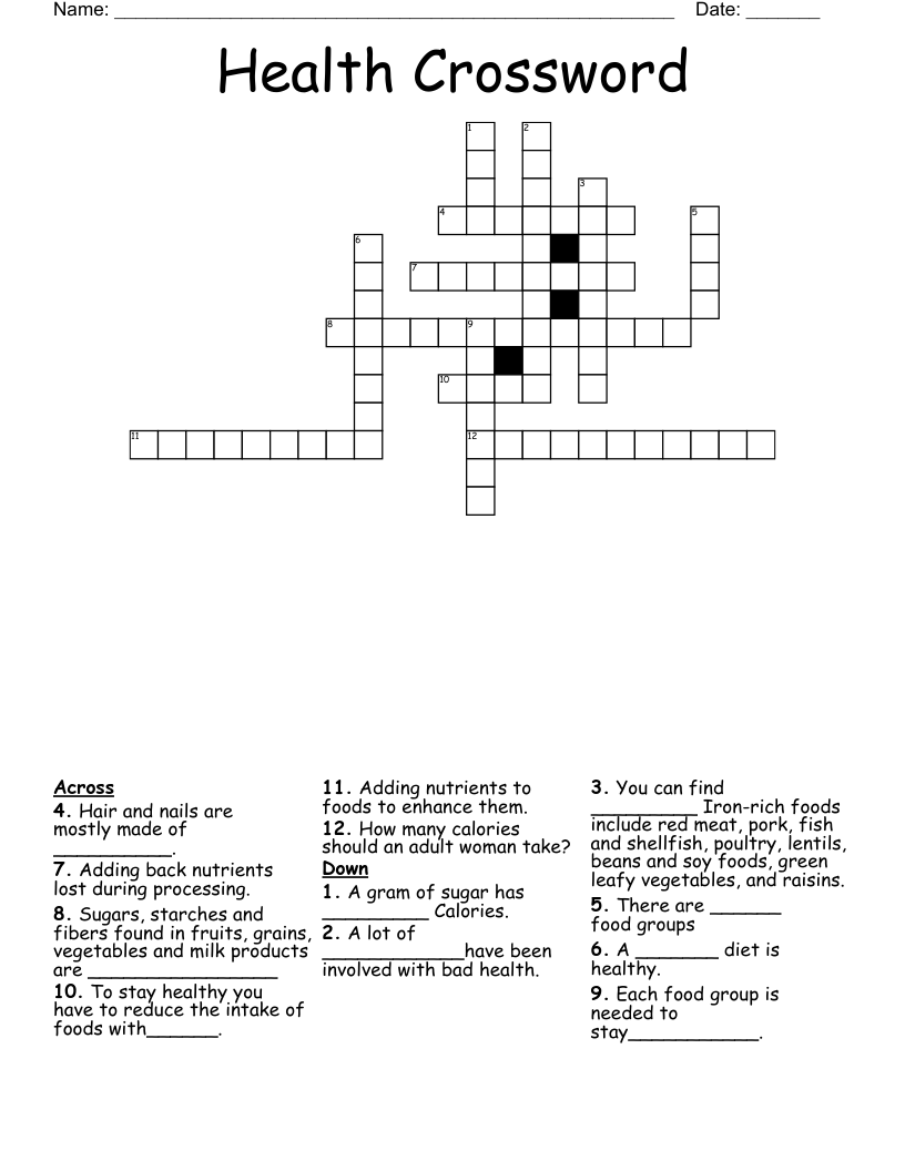 Health Crossword