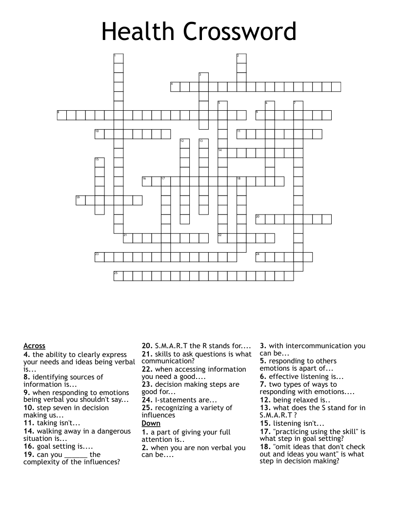 Health Crossword