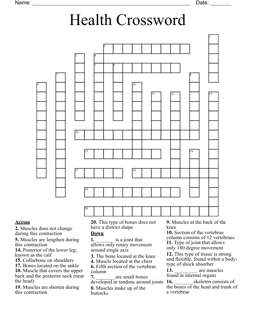 Health Crossword