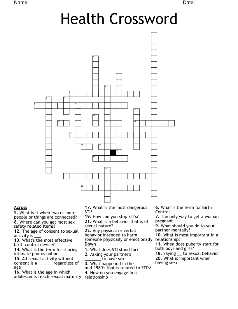 Health Crossword