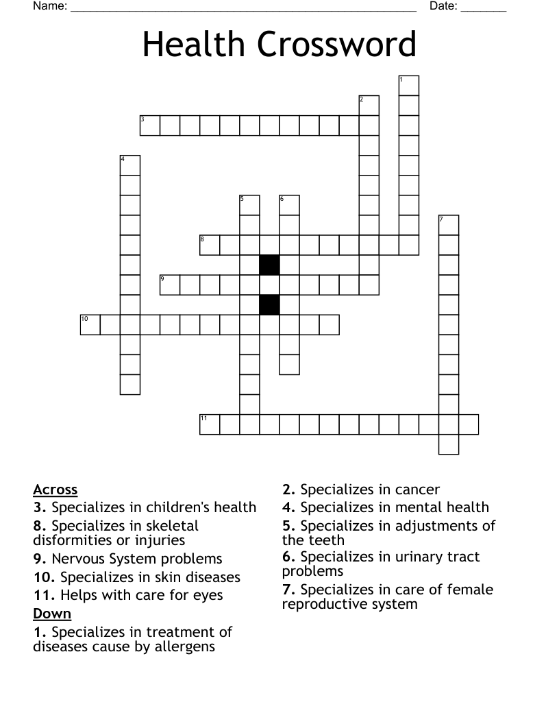 Health Crossword