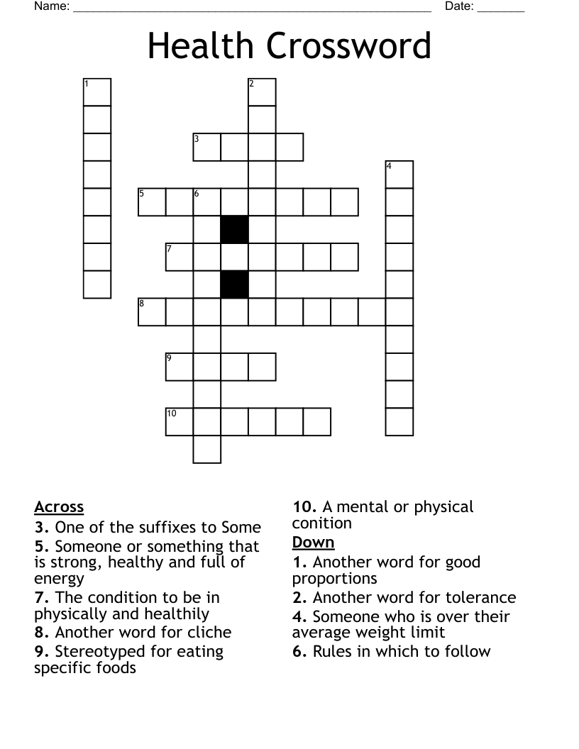 Health Crossword