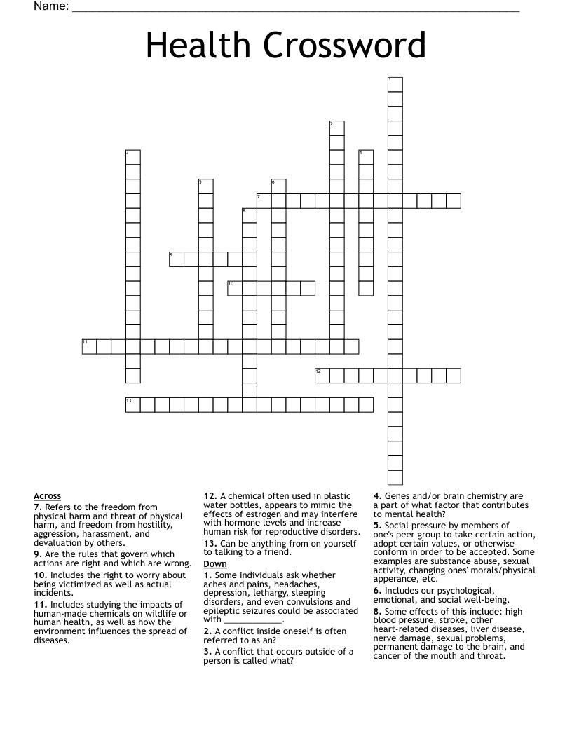 Health Crossword