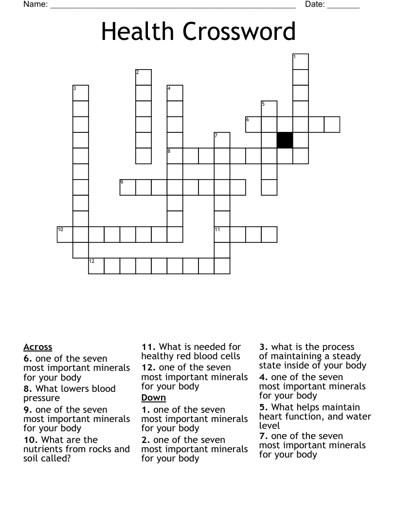 Health Crossword