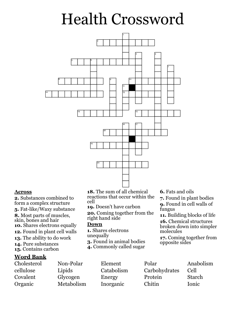 Health Crossword