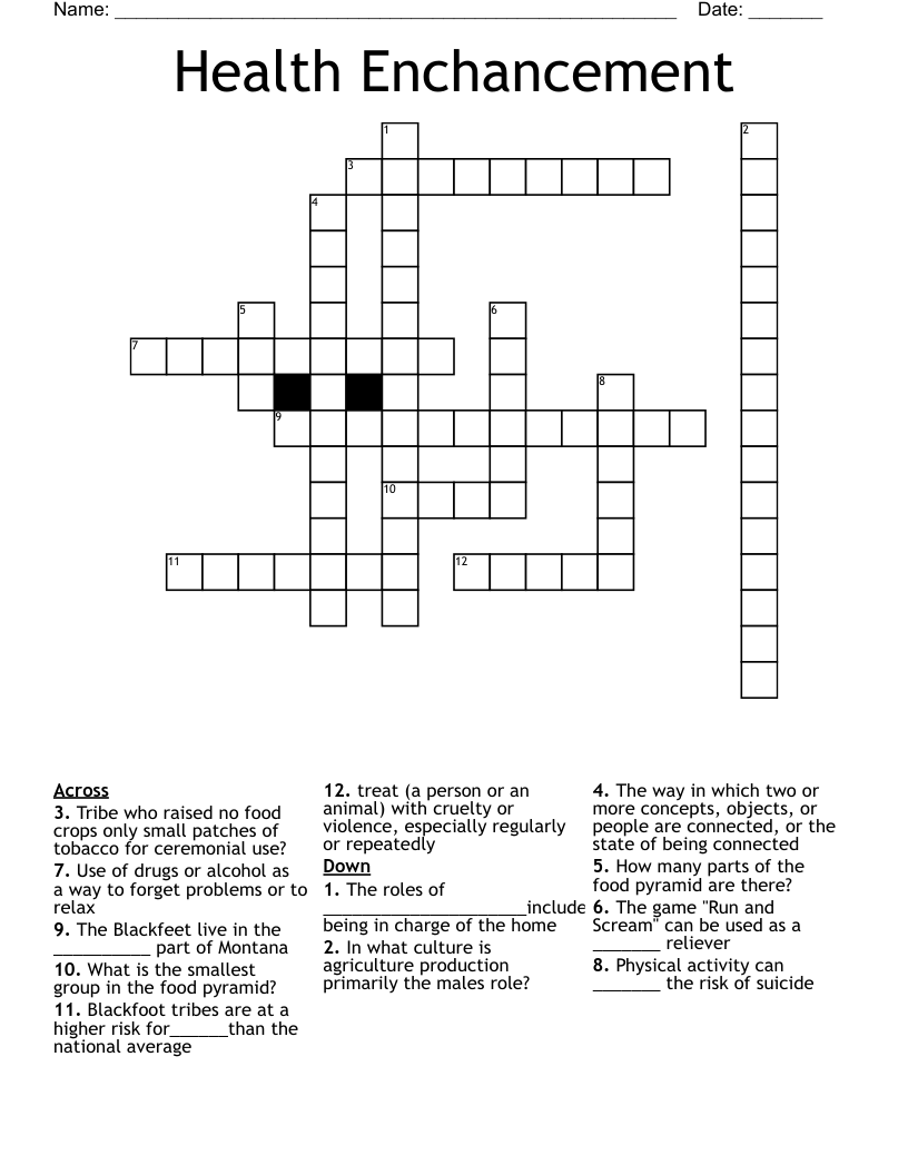 Health Enchancement Crossword