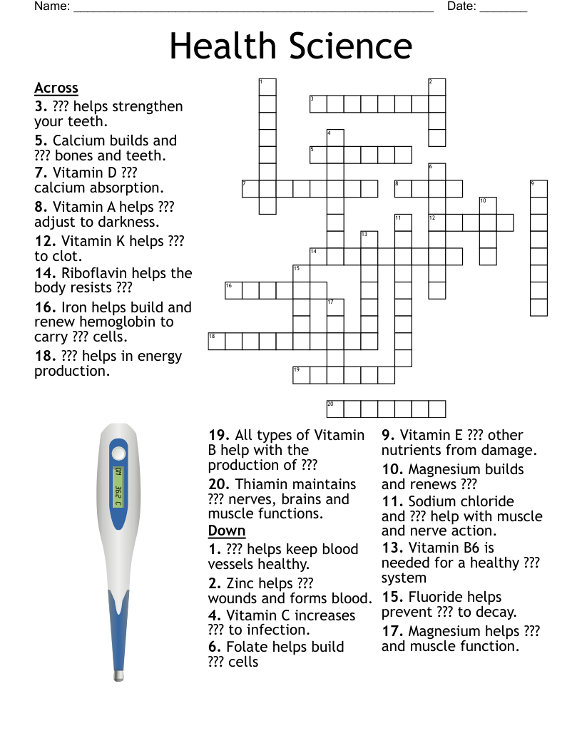 Health Science Crossword