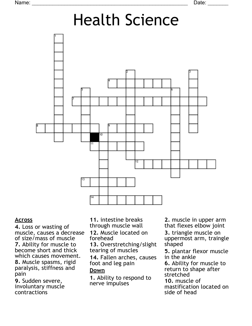 Health Science Crossword