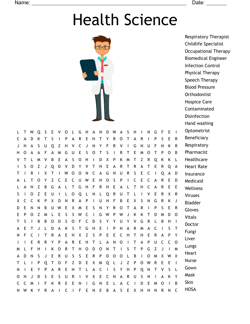 Health Science Word Search