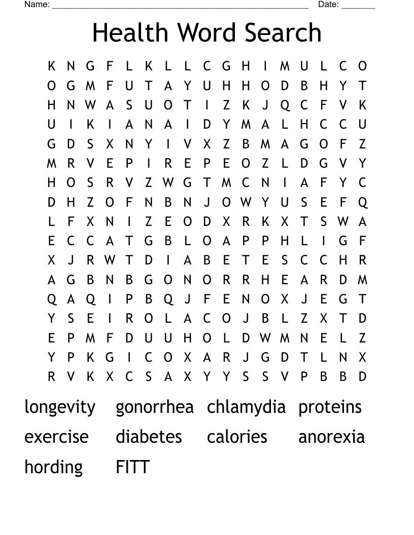 Health Word Search
