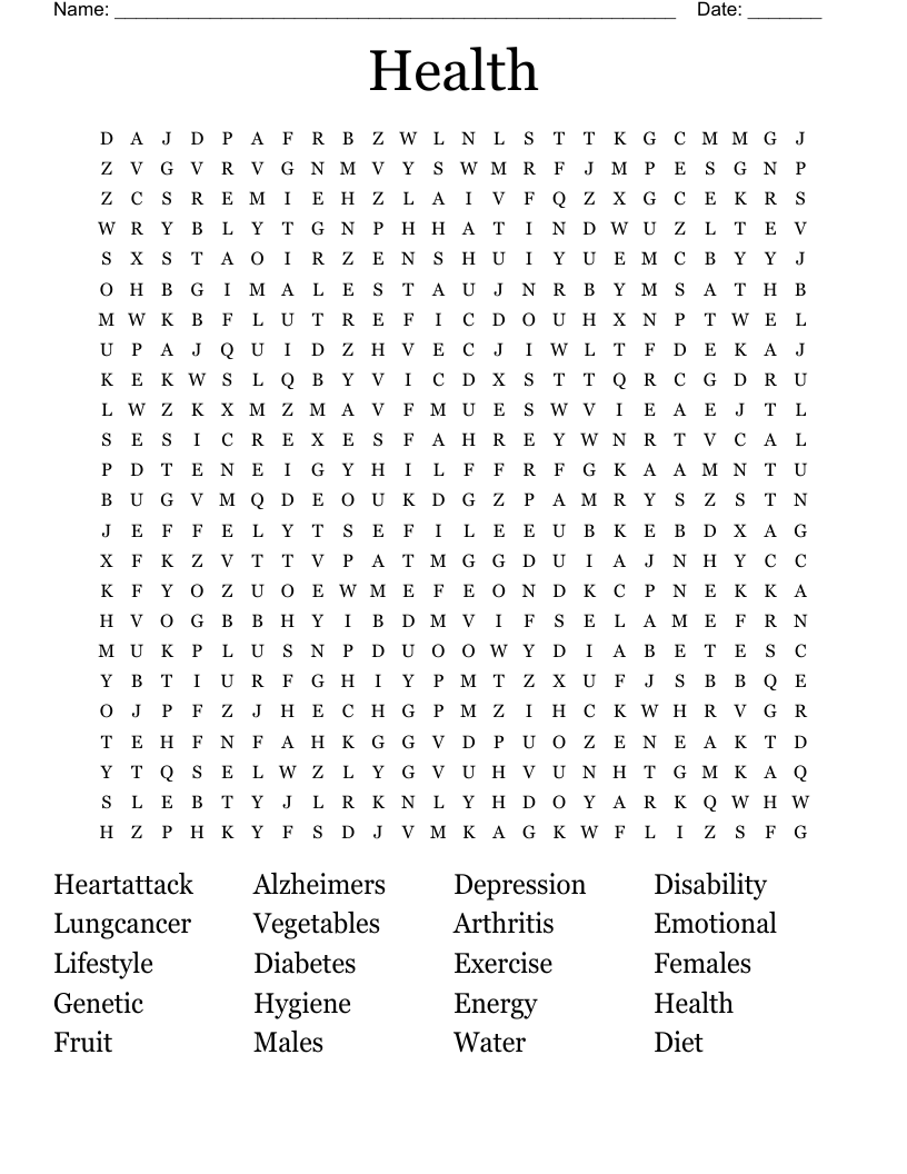 Health  Word Search