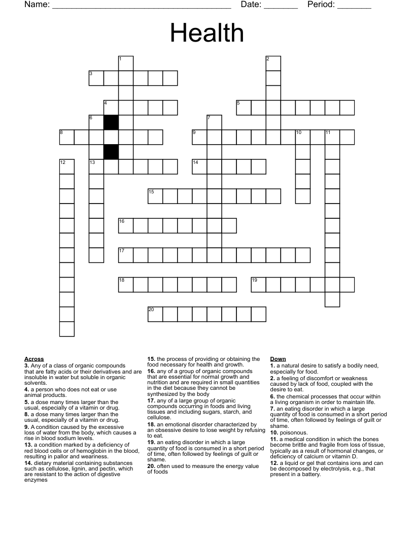 Health  Crossword