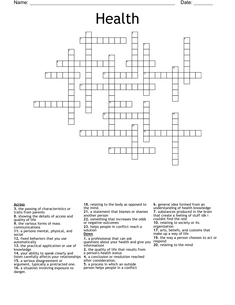 Health  Crossword