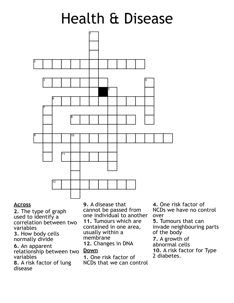 Health & Disease Crossword