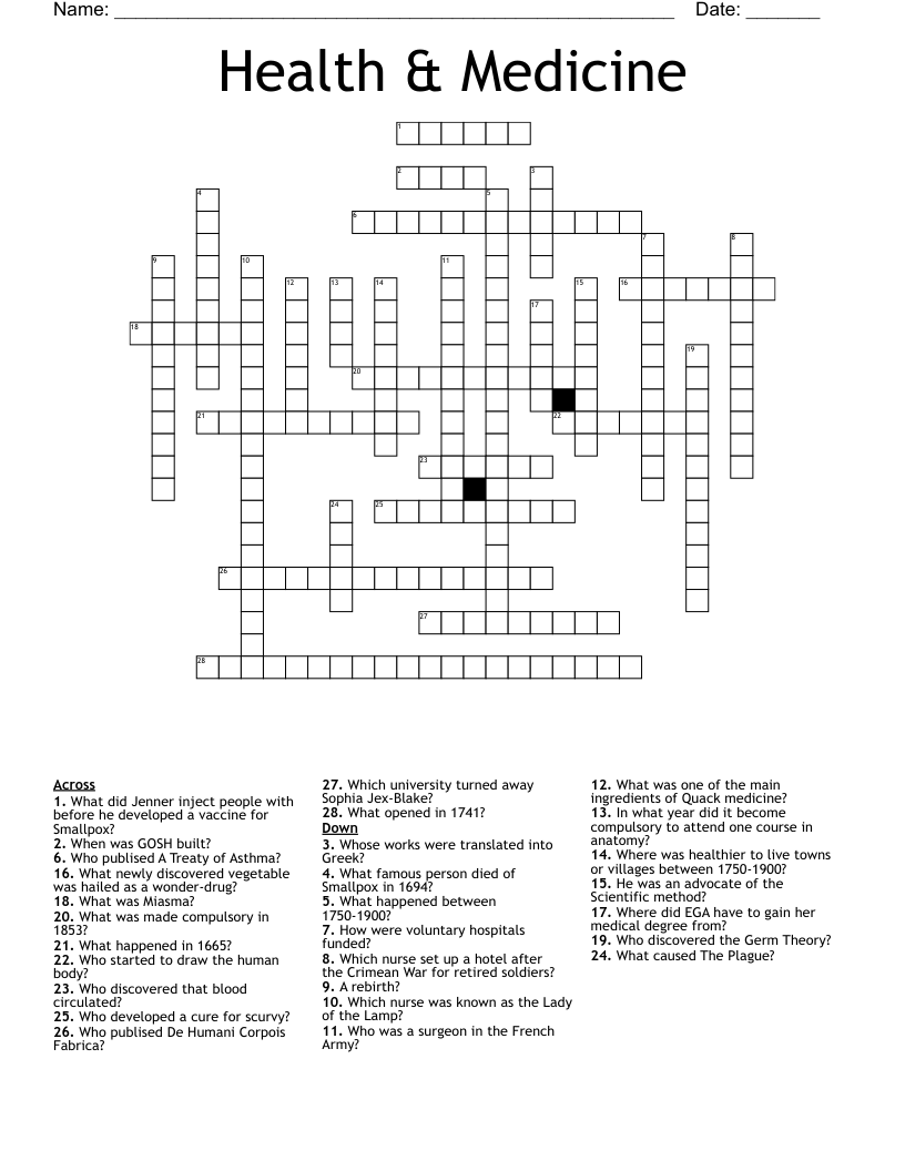 Health & Medicine Crossword