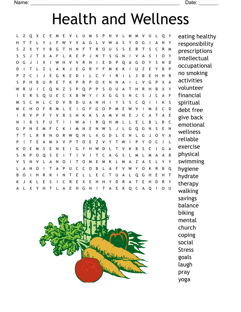 Health and Wellness Word Search