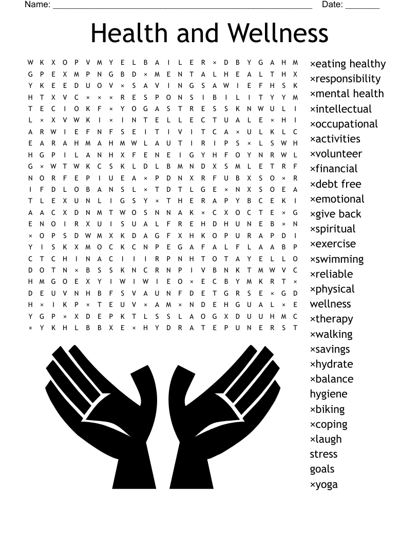 Health and Wellness Word Search