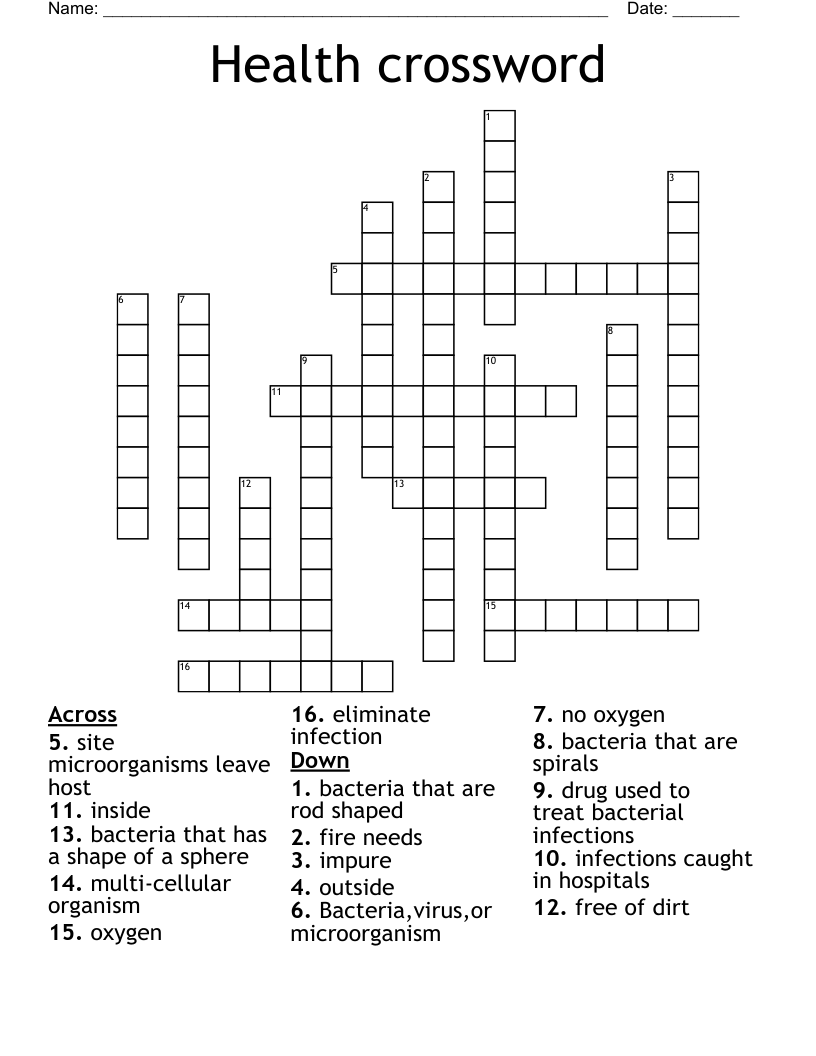 Health crossword