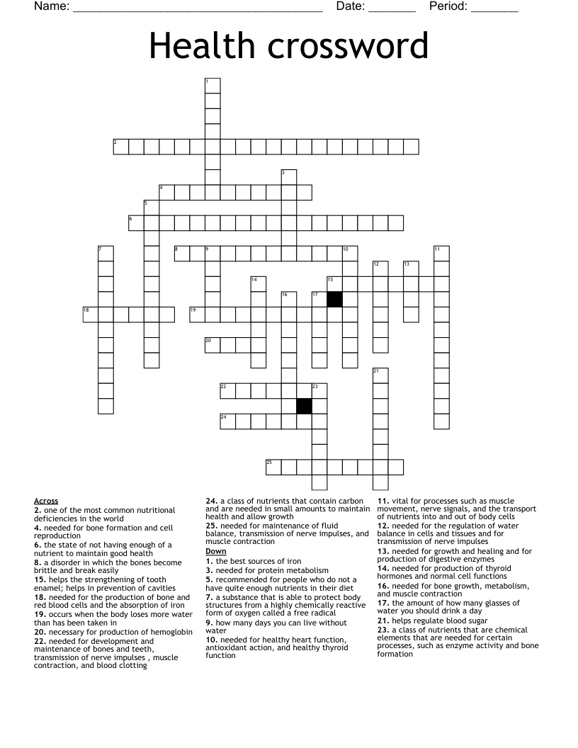 Health crossword
