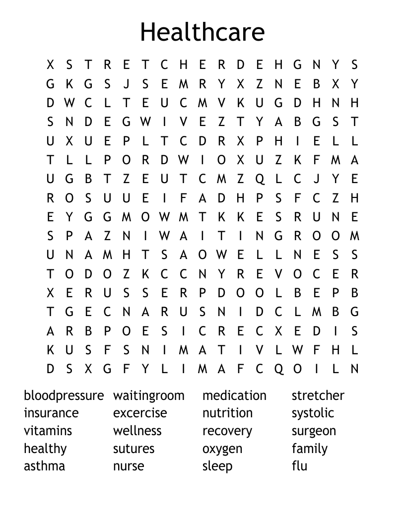 Healthcare Word Search